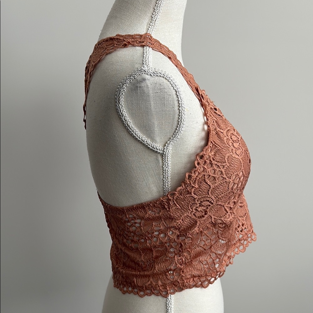 NWT Women’s Lace Bralette Set Padded Very Soft Light Coral and Olive XL - Picture 5 of 15